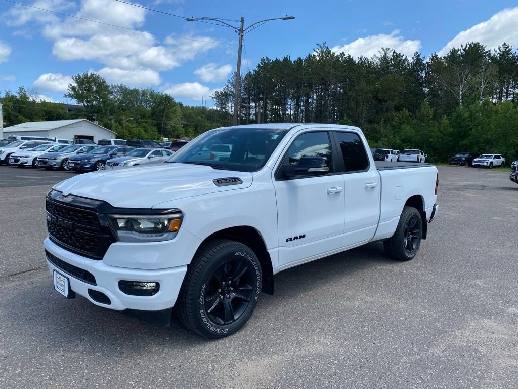 2022 RAM 1500 Big Horn in White — front three-quarter view