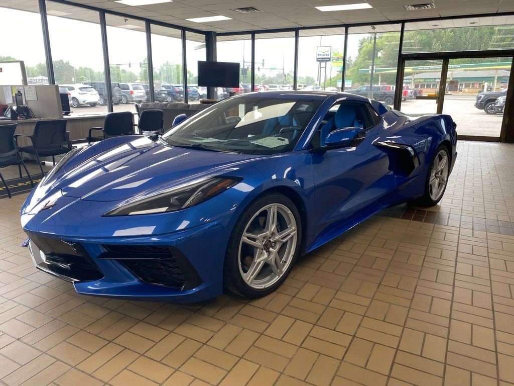 2022 Chevrolet Corvette Stingray 3LT in Elkhart Lake Blue Metallic — front three-quarter view