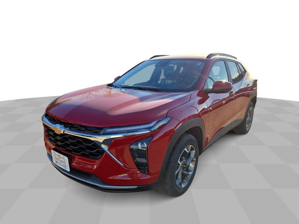 2026 Chevrolet Trax LT in Apex Red — front three-quarter view